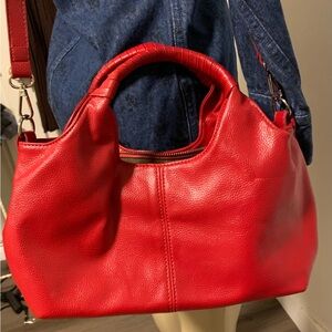 Elegant Red Leather Handbag